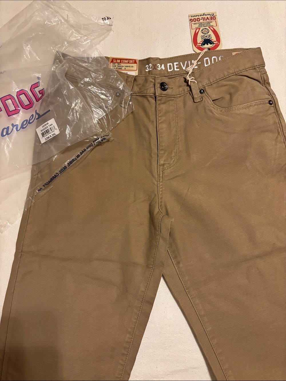 Devil -Dog NWT Slim Comfort Men’s Chinos - Tan